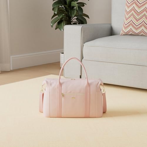 WANDF For Spirit Airlines Personal Item Bag 18x14x8 Travel Duffel bag with TSA Approved Quart Size Bag & Shoe Bags Weekender Overnight Carry-on Luggage for Women (Pink） - Image 2