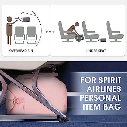 WANDF For Spirit Airlines Personal Item Bag 18x14x8 Travel Duffel bag with TSA Approved Quart Size Bag & Shoe Bags Weekender Overnight Carry-on Luggage for Women (Pink） - Image 3