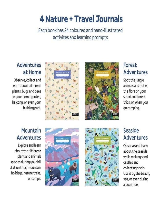 Zookeeper My Wild Wild Life Activity Box- Fun Learning Kit with 4 Nature + Travel Journals, 4 Badges, 4Sticker Sheet, Gift for Boys & Girls Ages, 6+ - Image 3