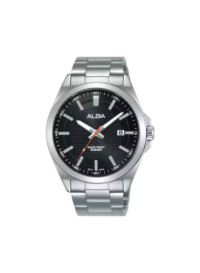 ALBA Men's Hand Watch ACTIVE Stainless Steel Band, Black Dial AS9P15X