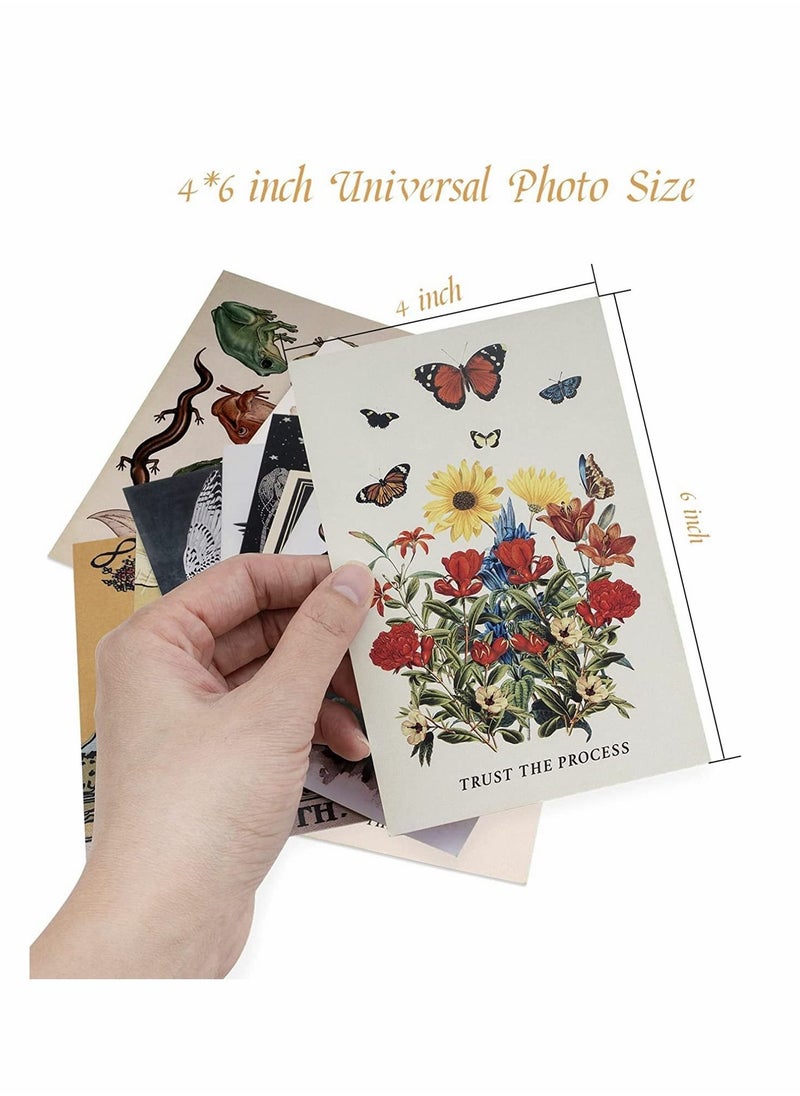 KASTWAVE - Vintage Wall Collage Kit Aesthetic Pictures, 70PCS Posters for Room Aesthetic, Cute Dorm Photo Wall Decor for Teen Girls, Botanical Wall Art, Printed Wall Sticker Decorative Aesthetics Warm Beige Card - Image 1