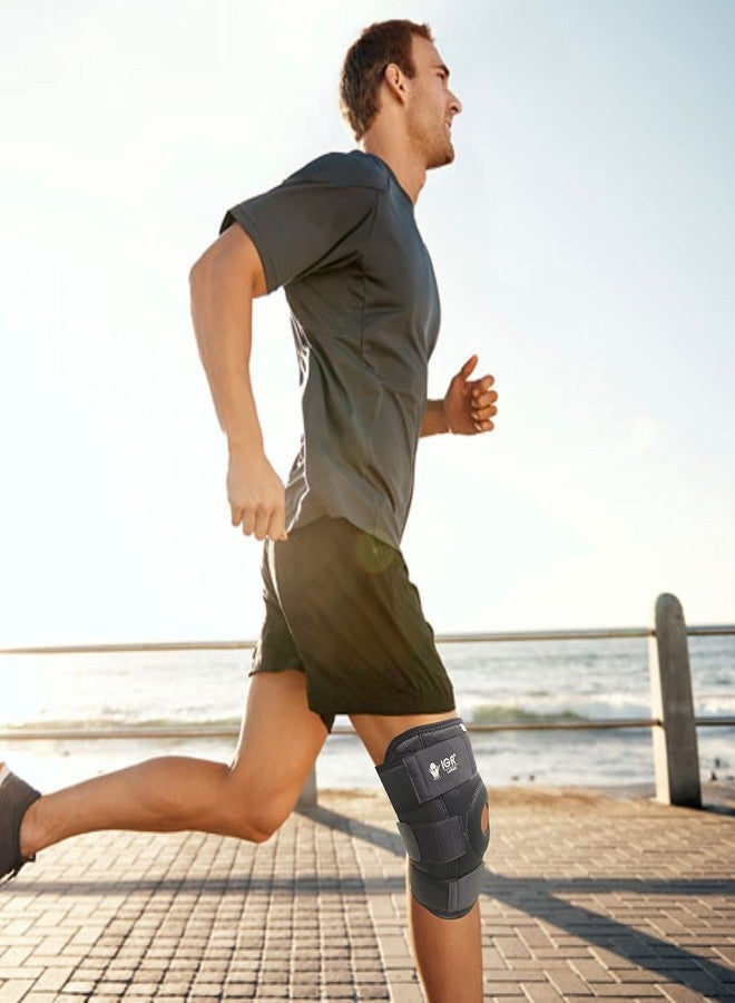 IGR دعامة مفصلية للركبة مفتوحة الرضفة | دعامة مفصلية للركبة | دعم الركبة لتخفيف الألم، مناسب للرياضة، كرة القدم، الكريكيت، المشي والتمارين الرياضية | مقاس كبير جدًا (75-85 كجم) - Image 1