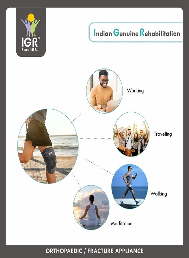 IGR دعامة مفصلية للركبة مفتوحة الرضفة | دعامة مفصلية للركبة | دعم الركبة لتخفيف الألم، مناسب للرياضة، كرة القدم، الكريكيت، المشي والتمارين الرياضية | مقاس كبير جدًا (75-85 كجم) - Image 4