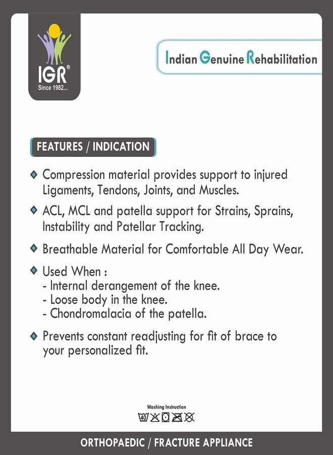 IGR دعامة مفصلية للركبة مفتوحة الرضفة | دعامة مفصلية للركبة | دعم الركبة لتخفيف الألم، مناسب للرياضة، كرة القدم، الكريكيت، المشي والتمارين الرياضية | مقاس كبير جدًا (75-85 كجم) - Image 3