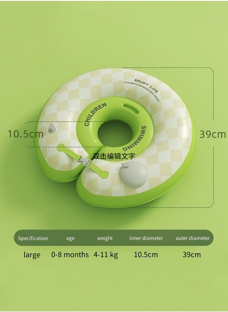 ENJOY LIFE Suitable for 0-8 months old baby neck swimming ring, no need for air pump, push-type inflatable swimming ring green  - Image 5