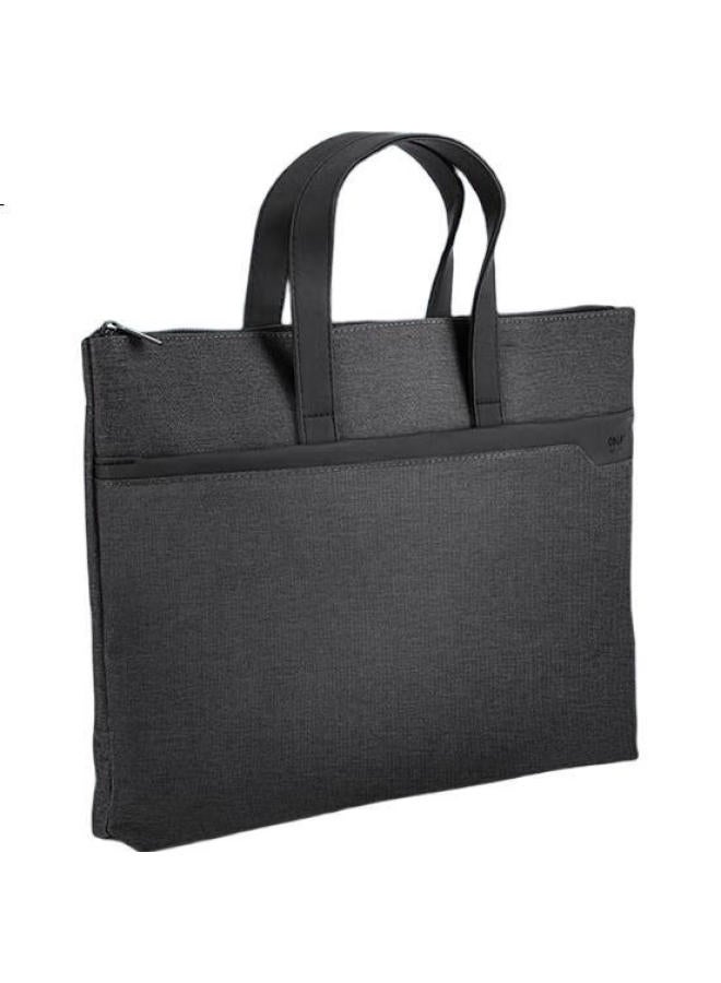 Deli Handbag/Conference Bag/Business Bag/Document Bag, Business Zipper Bag Briefcase, Portable, Fashionable And Simple, Dark Gray - Image 2