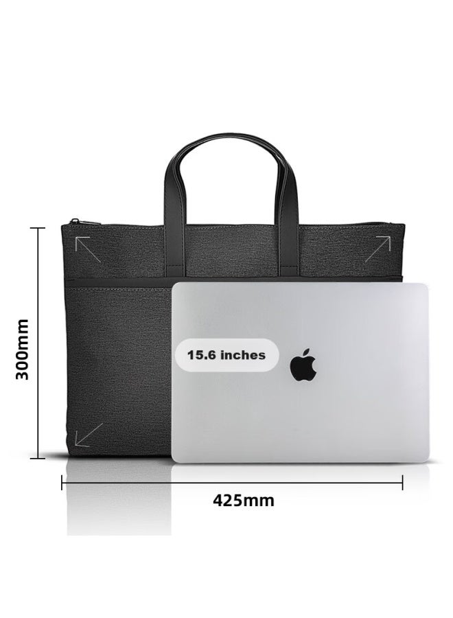 Deli Handbag/conference Bag/business Bag/doent Bag, Business Zipper Bag Briefcase, Portable, Fashionable And Simple, Dark Gray - Image 5