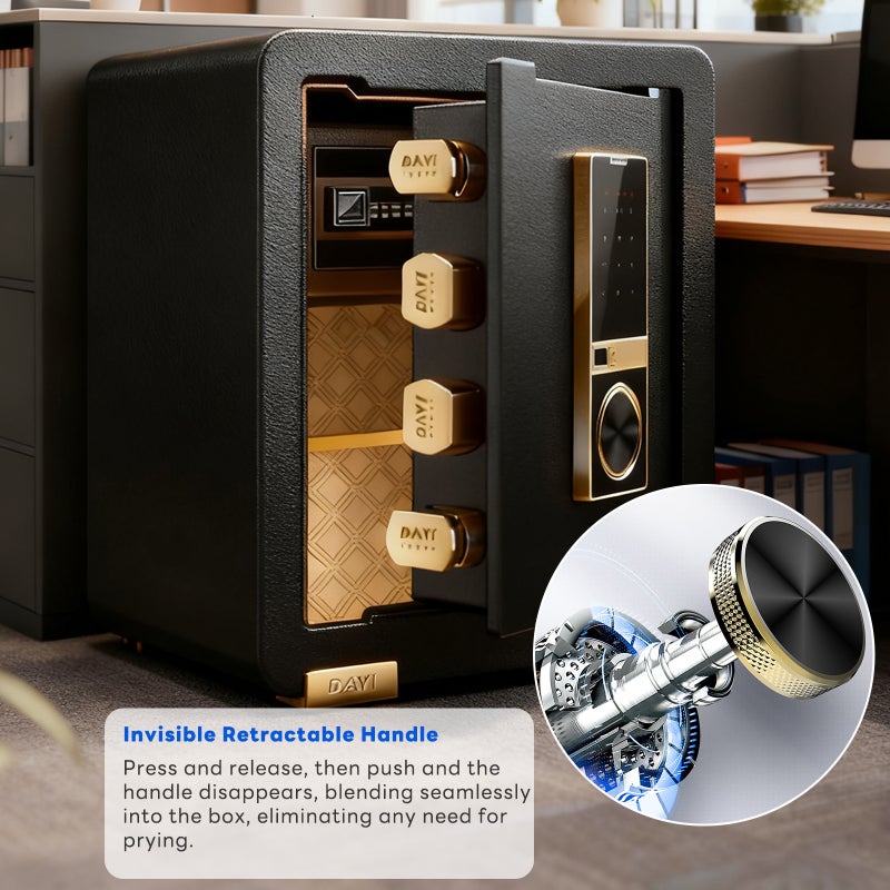 Dayi Fingerprint Security Safe Box 38 x 34 x 60CM | Anti-Theft Biometric Safe with Dual Alarm System & Semiconductor Sensor & 4 AA Batteries | Reinforced Alloy Bolts Home Office Money Jewelry Safe - Image 3