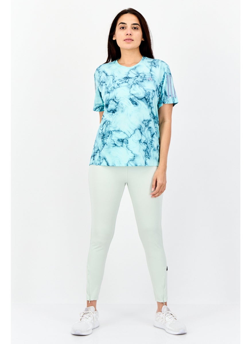 Adidas - Women Sportswear Fit Short Sleeves Training T-Shirt, Turquoise - Image 1