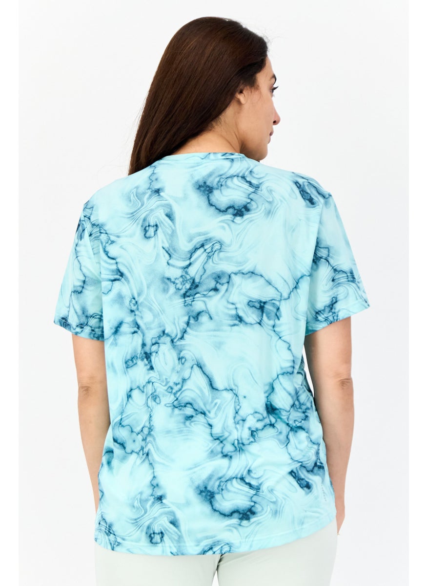 Adidas - Women Sportswear Fit Short Sleeves Training T-Shirt, Turquoise - Image 1