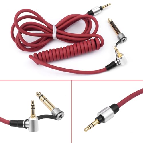 Learsoon Replacement Audio Aux Auxiliary Extension Cable Compatible with Beats by Dr Dre Solo Studio Pro Detox Edition Headphones (Red) - Image 5