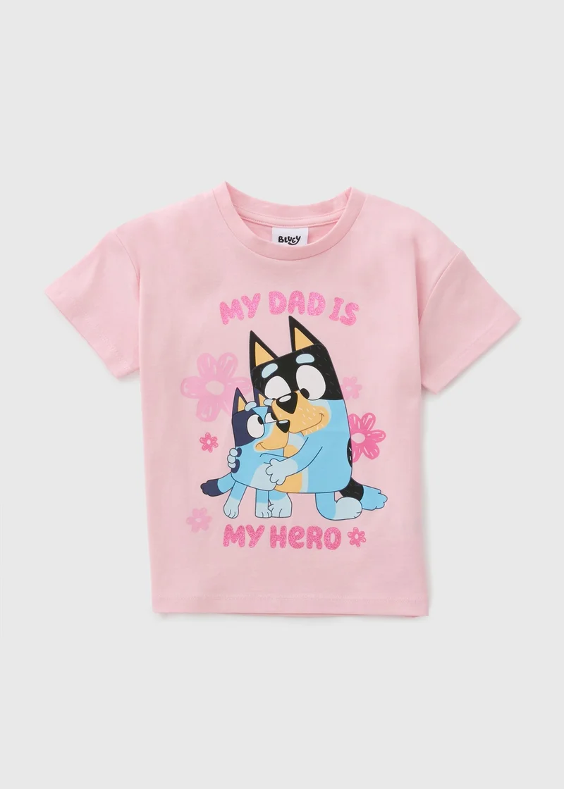 Matalan Girls Pink Bluey Dad T-Shirt
