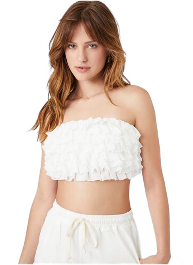 FOREVER 21 - Ruffle Cropped Tube Top - Image 1