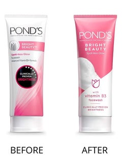 Pond's POND's Bright Beauty Anti-Dullness & Brightening Facewash With Niacinamide | For Glass-Skin Like Shine And With 4X Visibly Brighter Skin, 100Gm  - Image 4