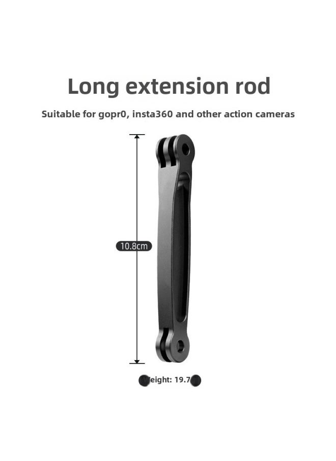 Sports Camera Riding Helmet Extension Arm Extension Rod Bracket For GoPro12/11insta360One X3-Color:Black 10.8cm - Image 1