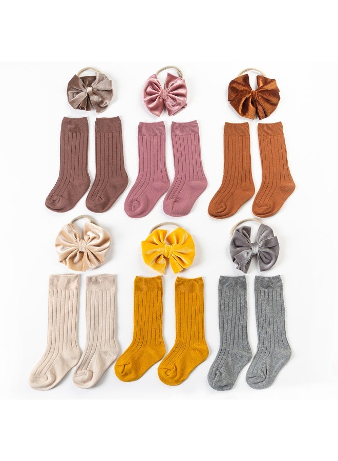 D'Daniela Mikha Socks & Ribbon Bow Set For Babies and Girls - Mustard Yellow - Image 5