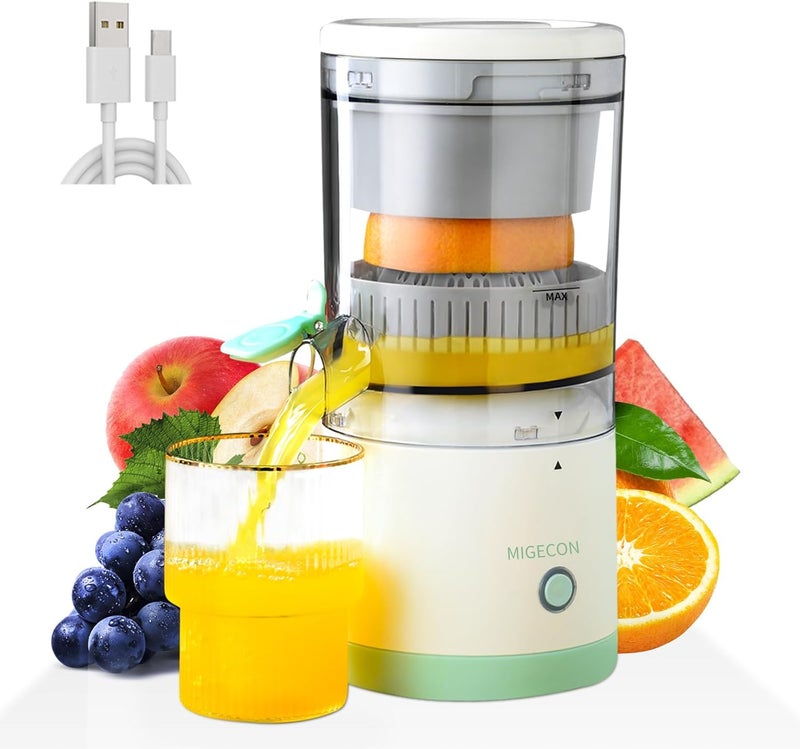 Migecon Citrus Juicer, Electric Orange Juice Squeezer with Powerful Motor and USB Charging Cable, Juicer Extractor, Lime Juicer, Suitable for Orange, Citrus, Apple, Grapefruit and Pear. - Image 1