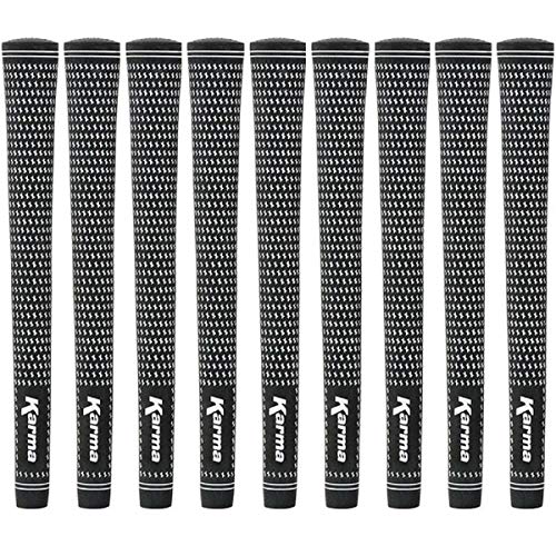 Karma Velour BlackWhite Jumbo 116 Soft Rubber Golf Grips for Men 9 Pack - Image 1