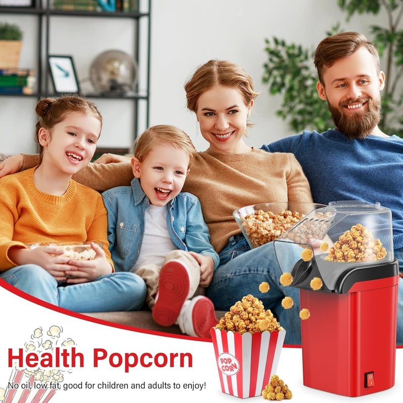 Hot Air Popcorn Machine 1200W – Healthy Popcorn Ready in 3 Minutes, No Oil, Touch of a Button Operation, Easy to Clean, Perfect for Family Gatherings & Movie Watching - Image 1