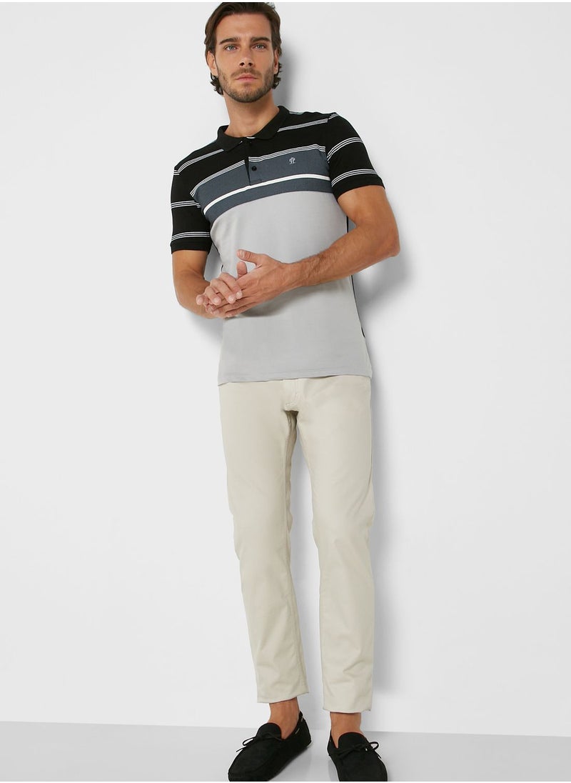 Robert Wood - Striped Polo Shirt - Image 1