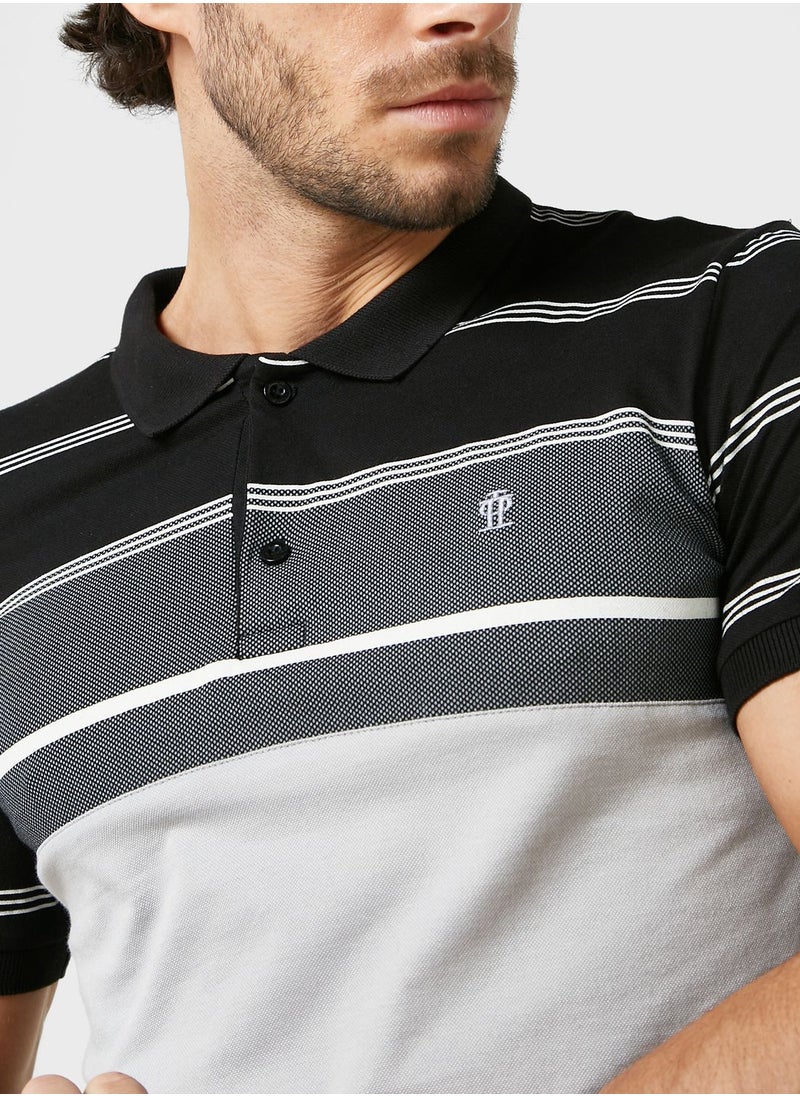 Robert Wood - Striped Polo Shirt - Image 1