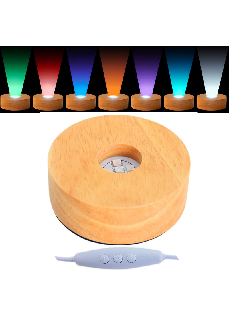 EUSTUMA EUSTUMA LED Light Base Wood Display Stand in A Variety of ColorsSuitable for Glass Crystal Spherical ArtworkHoliday Party Decoration10 modes adjustable light brightness 