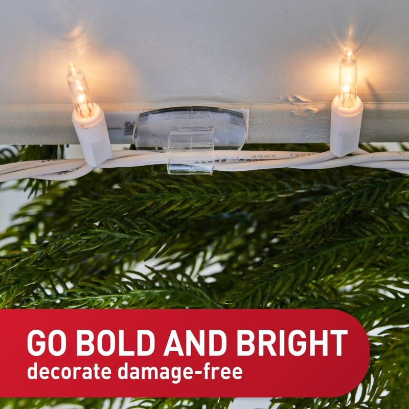 Command Outdoor Light Clips, 20 Clear Organizers and 24 Strips, Damage-Free Hanging with Weather Resistant Adhesives, Hooks for Outdoor String Lights (Pack of 2) - Image 3