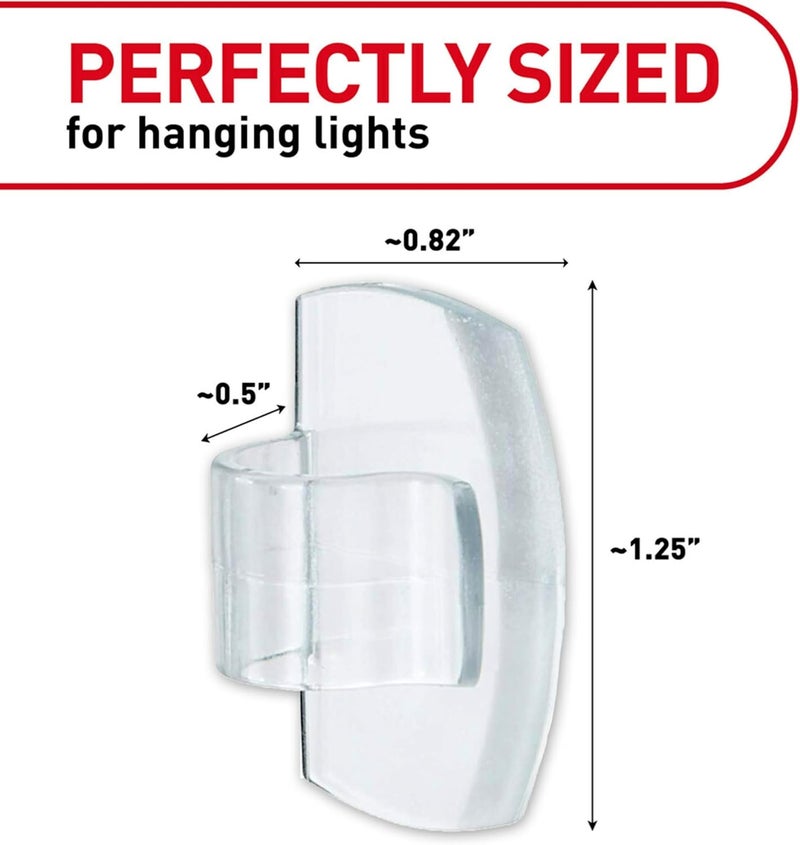 Command Outdoor Light Clips, 20 Clear Organizers and 24 Strips, Damage-Free Hanging with Weather Resistant Adhesives, Hooks for Outdoor String Lights (Pack of 2) - Image 2