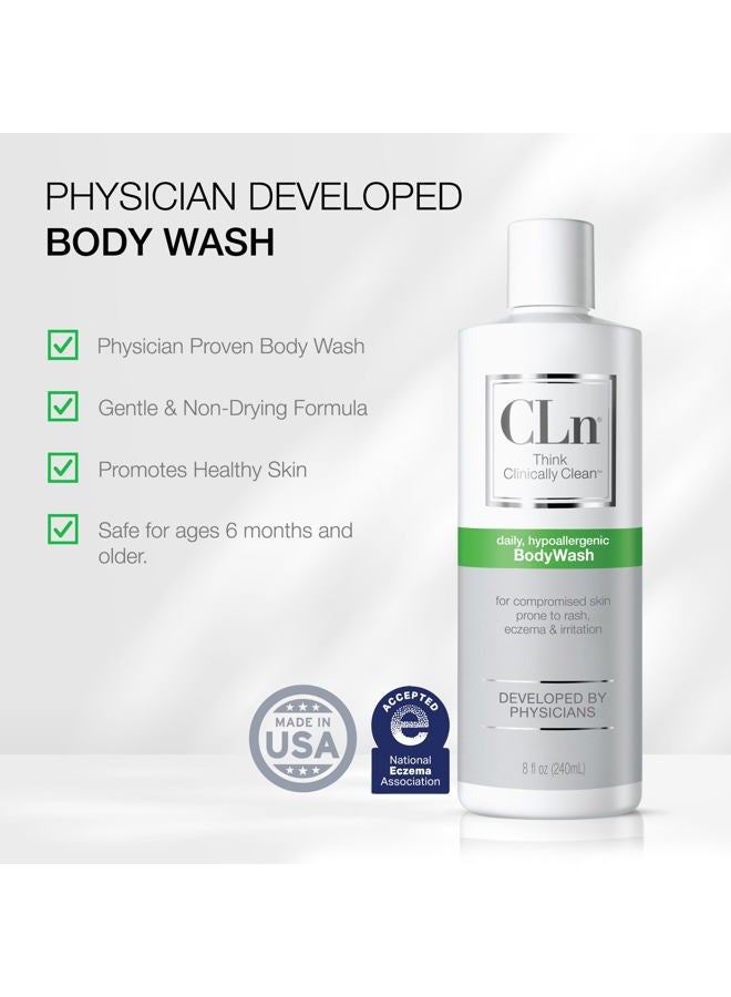 cln Physician Developed Therapeutic Body Wash For Skin Prone To Eczema Rash Folliculitis Acne And Infection 8 Oz. 8 Fl Oz Multi - Image 2