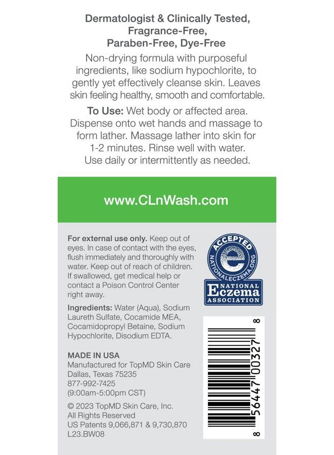 cln Physician Developed Therapeutic Body Wash For Skin Prone To Eczema Rash Folliculitis Acne And Infection 8 Oz. 8 Fl Oz Multi - Image 3