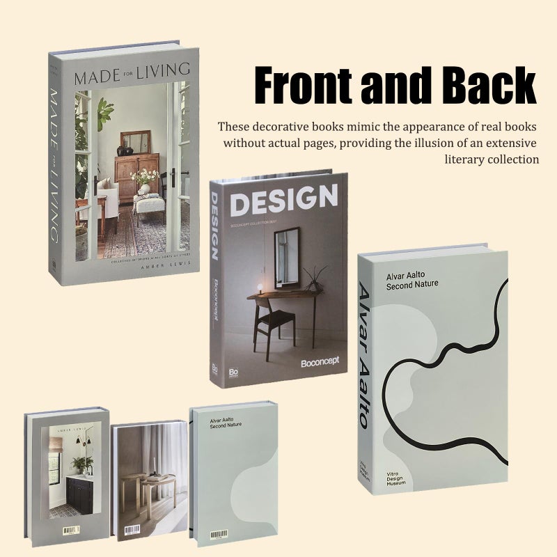 Luckam 3 Pcs Chic Faux Books for Decoration, Entryway Table Decor, Coffee Table Books Decor, Versatile Fake Books Stylish Home Decor, Preppy Aesthetic Collection for Any Occasion - Image 3