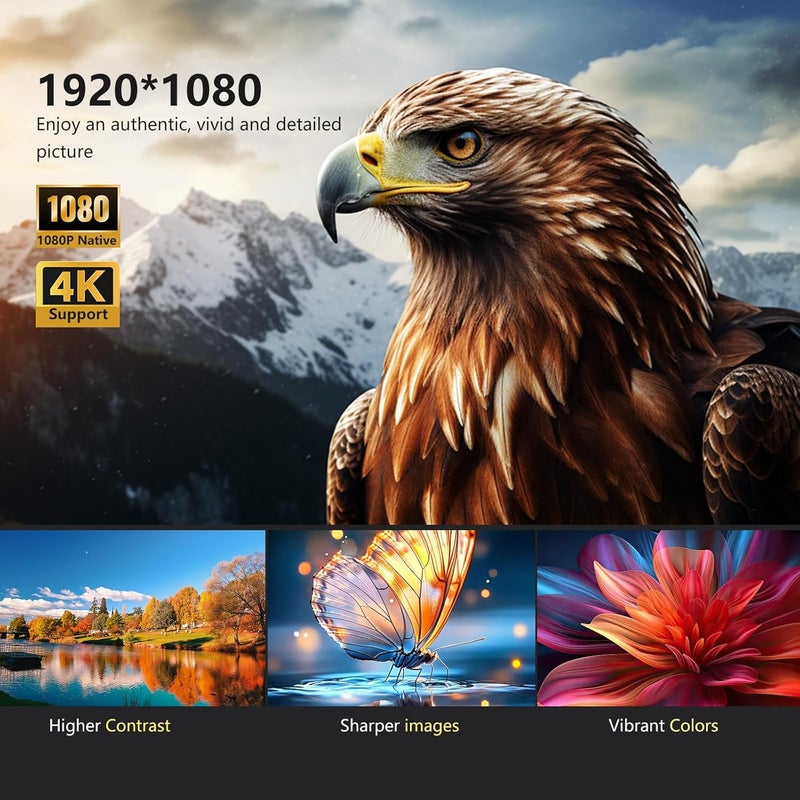 【Netflix-Licensed & Auto Focus/Keystone】Smart Projector with Wifi and Bluetooth, Native 1080P 4K Support Outdoor Movie Projector, Home Ceiling Portable Mini Projector with Stand TV Cast - Image 2