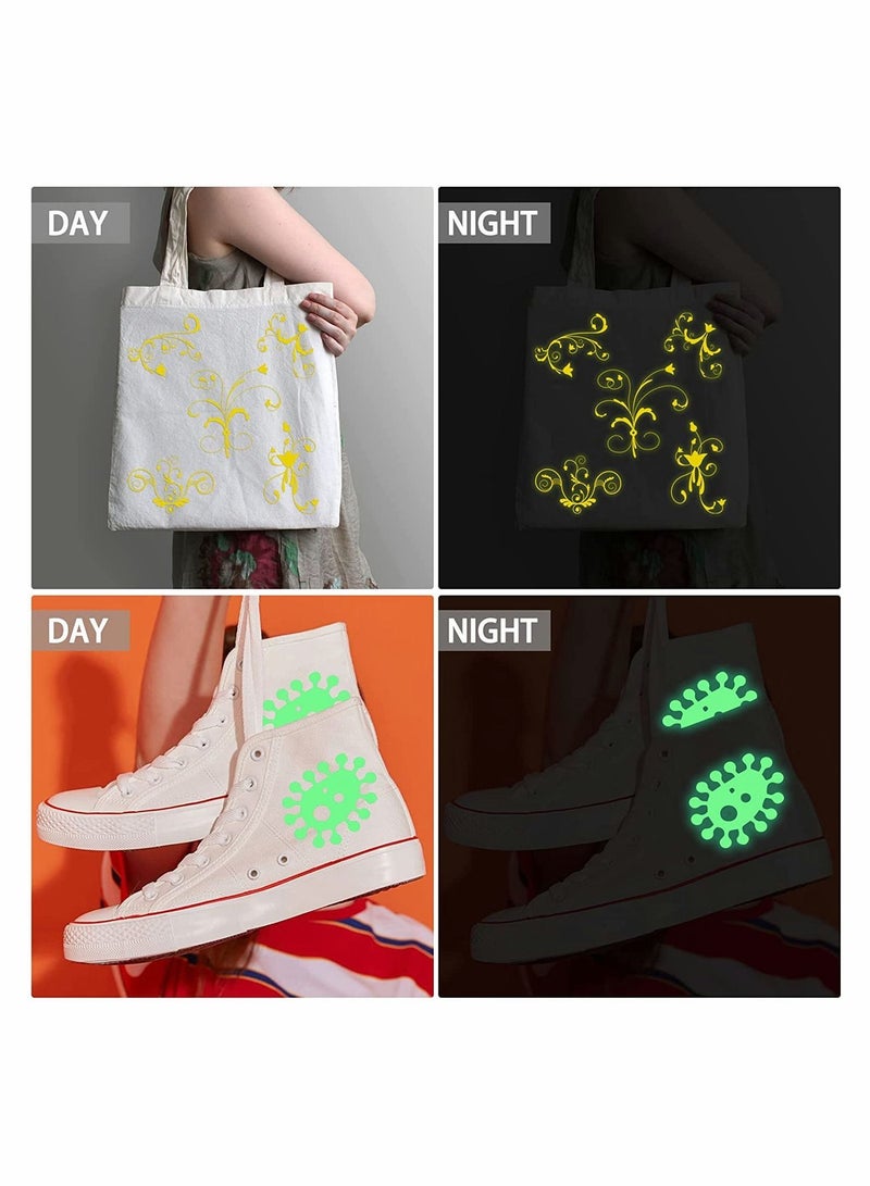 شو وو Luminous Lettering Film 5 Rolls Heat Transfer Vinyl Thermal Iron On DIY Garment Silhouette Paper Fabric Design For T Shirt Decoration Craft Material - Image 3