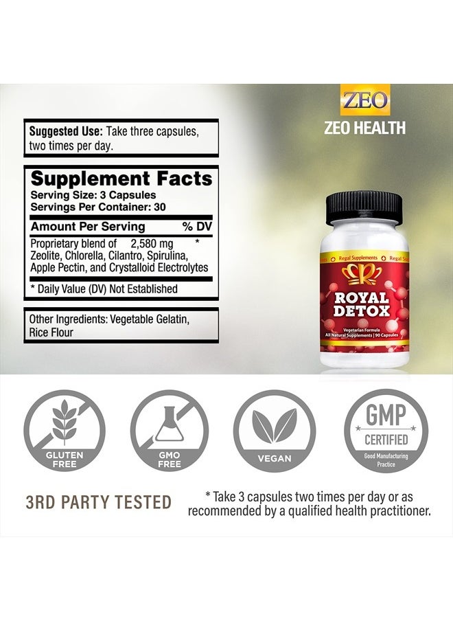 Zeo Health Royal Detox HMC | Natural Cleanse with Cilantro, Chlorella, Zeolite, Spirulina, Apple Pectin | Supports Optimal Energy, Colon Health, Positive Mood, Immune Defense & Reduced Inflammation (90 Capsules)  - Image 5