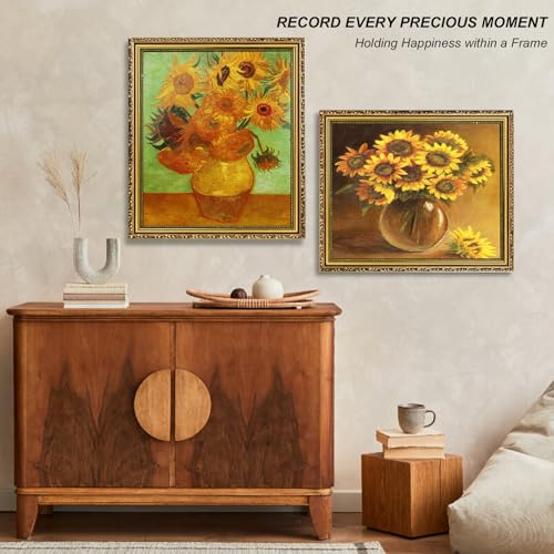 FJXMFRAME Gold 16x20 Picture Frame Vintage Wood Baroque Design for Wall Hanging Antique Ornate Photo Frame for Wall Art and Prints - Image 3