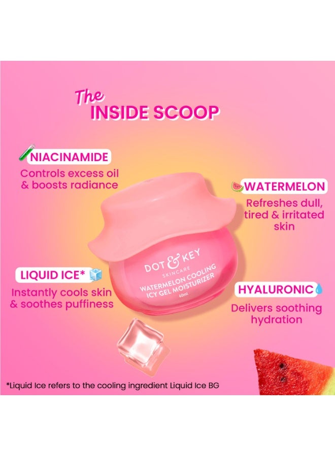 Dot & Key Watermelon Cooling Gel Facewash & Watermelon Cooling Icy Gel Moisturizer Combo | Face Wash 100ml & Moisturizer 60ml | For Normal, Combination & Oily Skin | For Women & Men - Image 2
