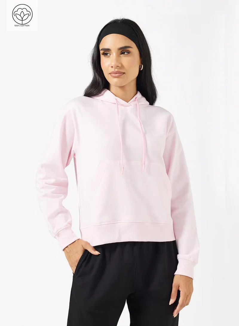 Cotton Hooded Oversize Fleece Sweatshirt