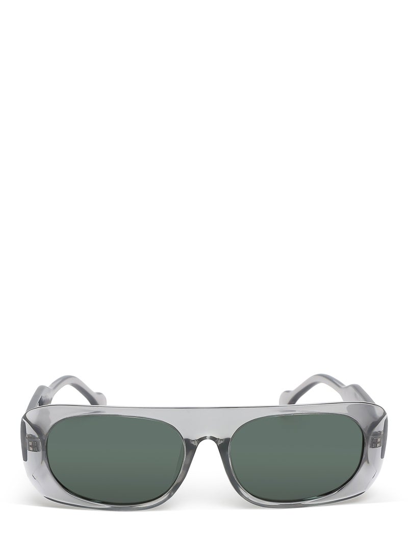 London Rag Flat Bridge Oval Sunglasses in Grey - Image 1