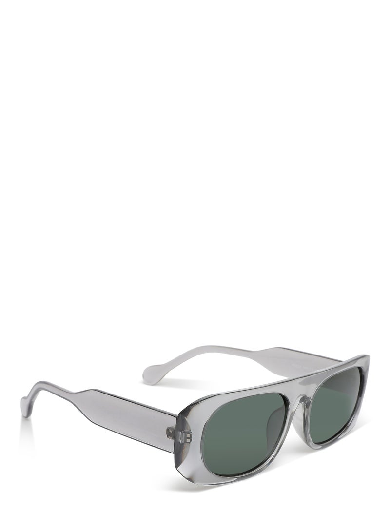 London Rag Flat Bridge Oval Sunglasses in Grey - Image 2