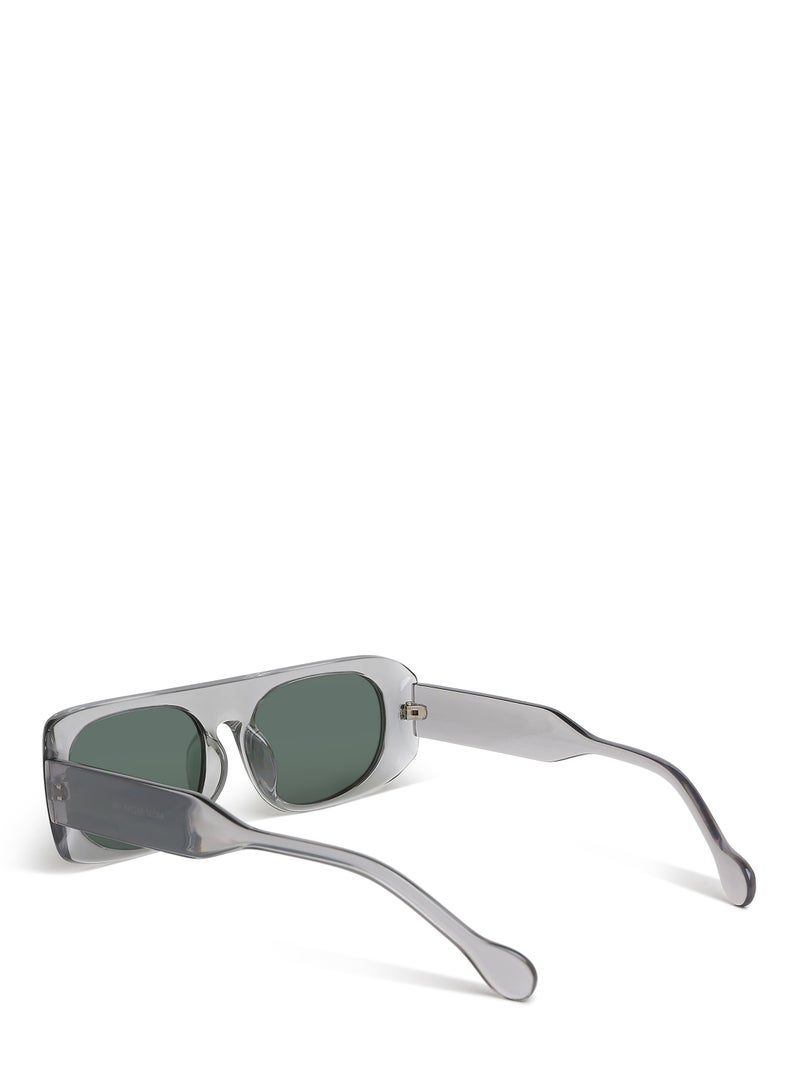 London Rag Flat Bridge Oval Sunglasses in Grey - Image 3