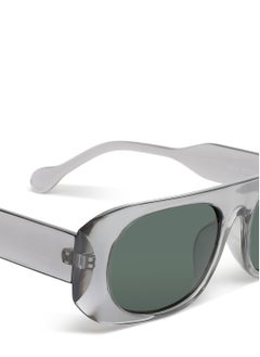 London Rag Flat Bridge Oval Sunglasses in Grey  - Image 4