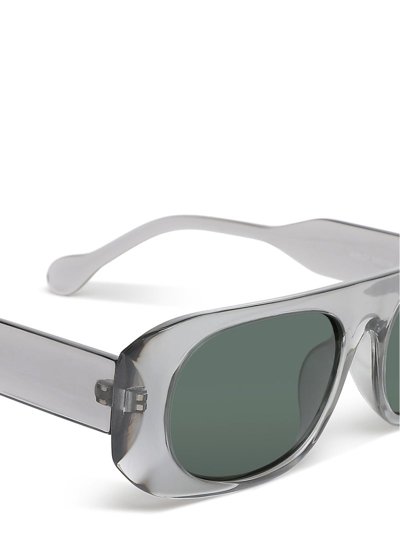 London Rag Flat Bridge Oval Sunglasses in Grey - Image 4