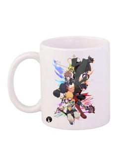 Kingdom Hearts Cartoon Printed Mug White/Grey/Red 12ounce