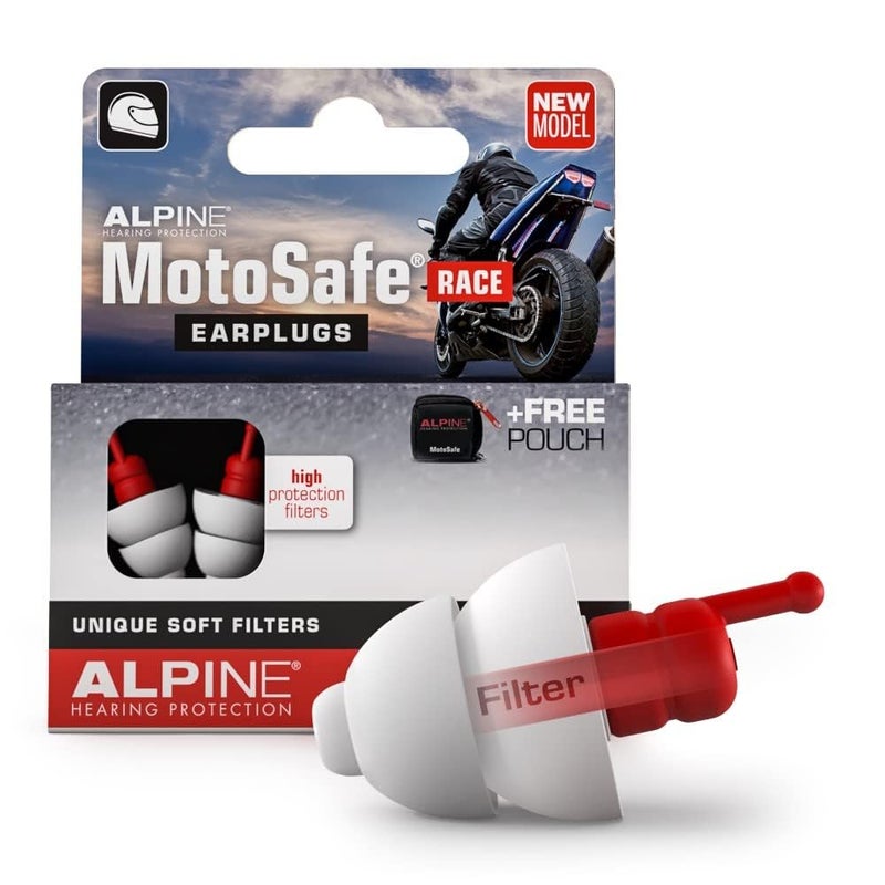ALPINE HEARING PROTECTION ألباين موتوسيف ريس - سدادات أذن للدراجات النارية لتقليل ضوضاء الرياح - 20 ديسيبل - حماية السمع للدراجات النارية - حماية سمعية مريحة للغاية - زوج واحد - Image 1