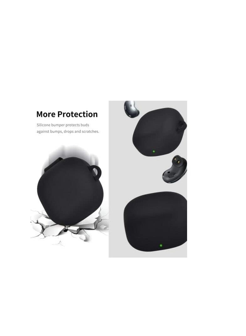 Case Compatible with Samsung Galaxy Buds 2 Pro/Buds 2 / Buds Live Case - Silicone Cover Holder for Earbuds - Black - Image 4