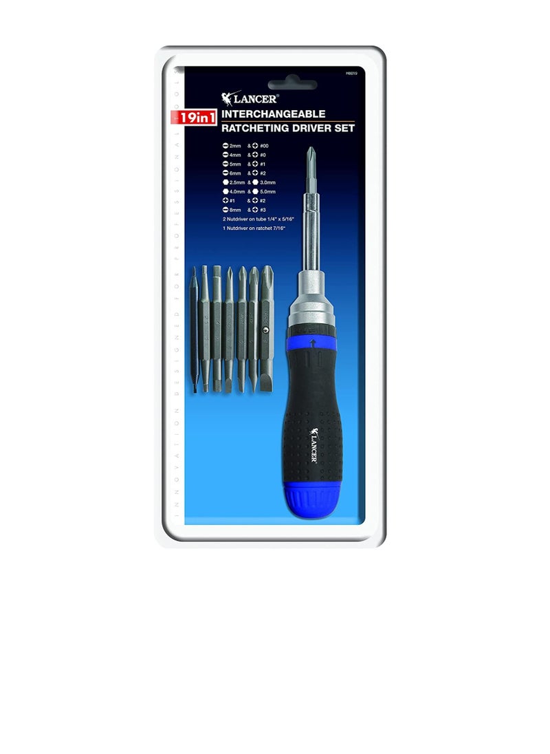 lancer Lancer Interchangeable Ratcheting Screw Driver Set - 19 in 1  - Image 2