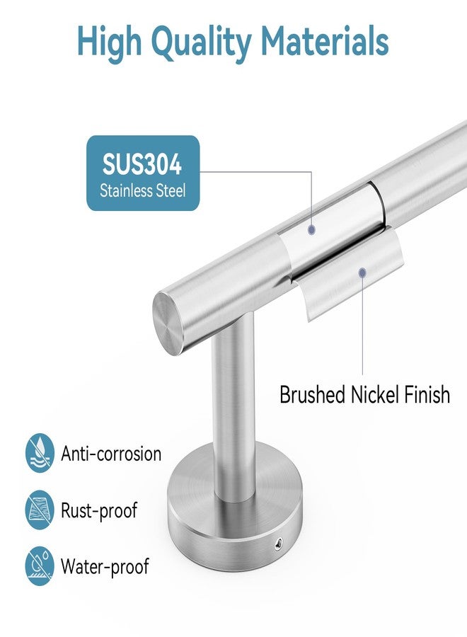 IOQ Brushed Nickel Towel Bar, 18 Inch Towel Rack for Bathroom Wall-Mounted, SUS304 Stainless Steel, Total Length 20 Inch - Image 2
