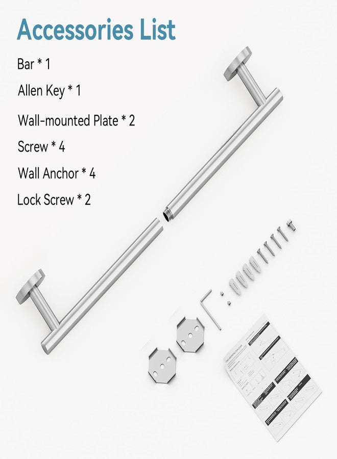 IOQ Brushed Nickel Towel Bar, 18 Inch Towel Rack for Bathroom Wall-Mounted, SUS304 Stainless Steel, Total Length 20 Inch - Image 4
