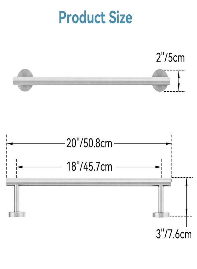 IOQ Brushed Nickel Towel Bar, 18 Inch Towel Rack for Bathroom Wall-Mounted, SUS304 Stainless Steel, Total Length 20 Inch - Image 3