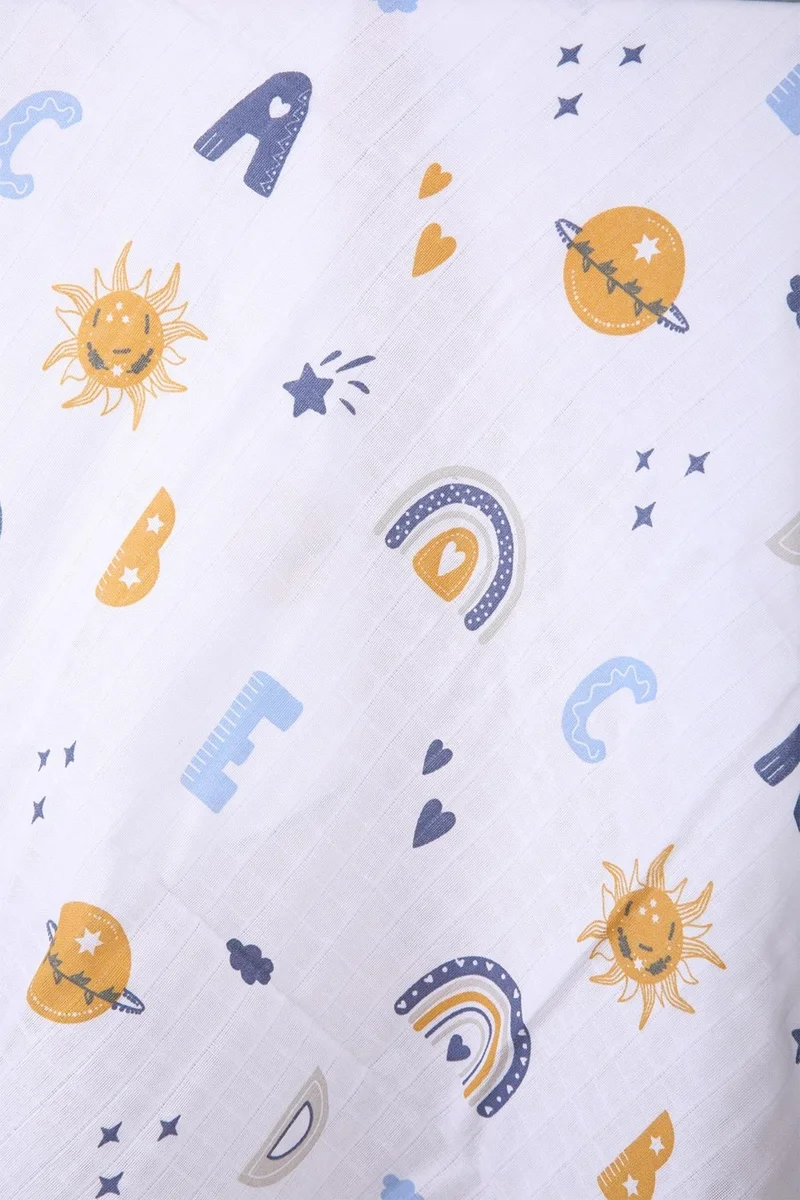 Baby Hola Muslin Cover 85X90CM Letter Pattern Organic Gift Breastfeeding Bottom Opening Newborn Stroller Cover